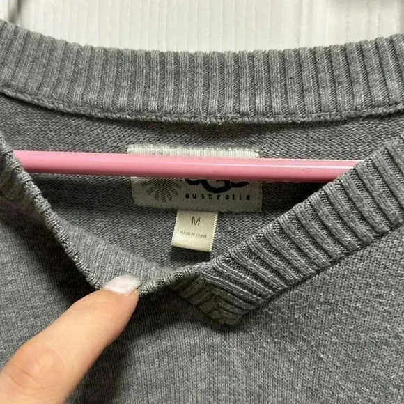 UGG AUSTRALIA GRAY VNECK OVERSIZED SWEATER - Picture 3 of 4